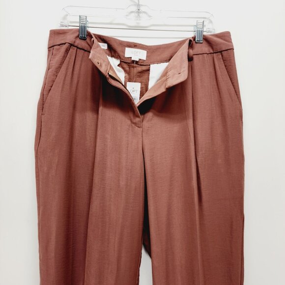 LOFT Outlet Womens Pants Tapered Leg Size 8 Rust Brown - Picture 10 of 10